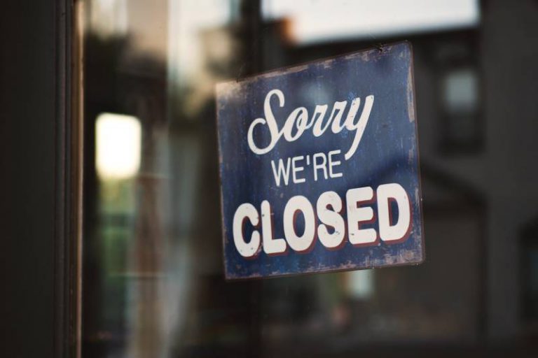 Closed for business stock