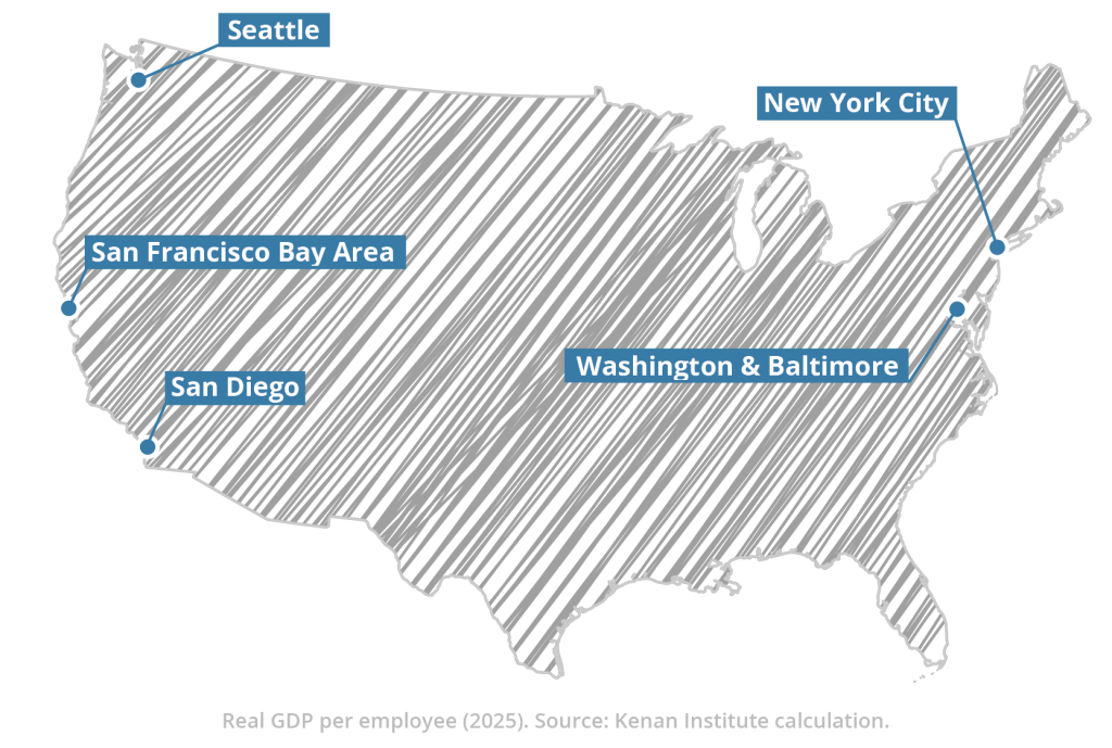 Top Five Productive Extended Metropolitan Areas